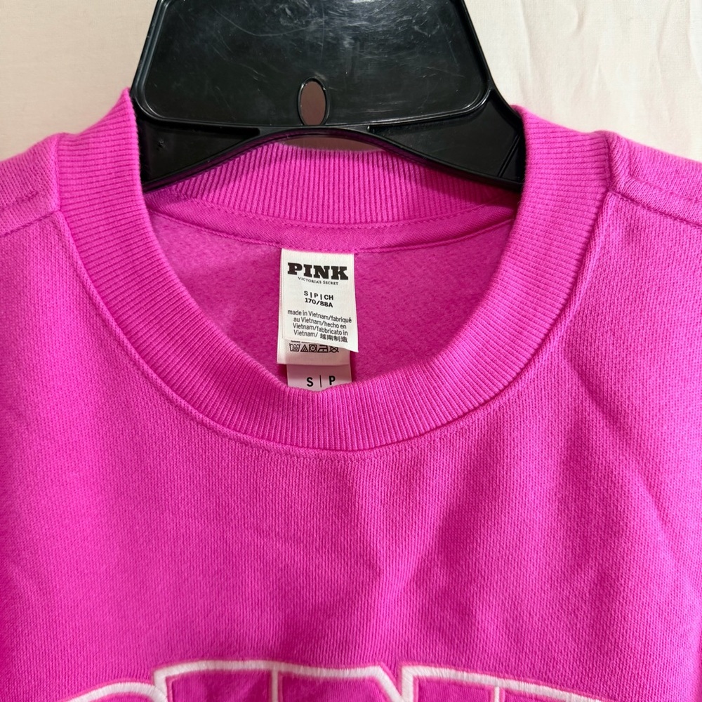 PINK Victoria's Secret Pink Crewneck Ivy Fleece Oversized Sweatshirt Small - Picture 5 of 8